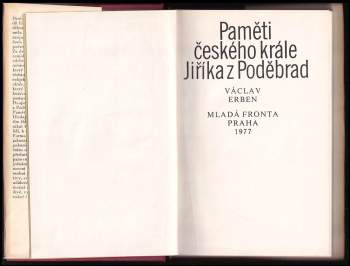 Václav Erben: Paměti českého krále Jiříka z Poděbrad