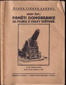 Paměti domobrance 28. pluku z války světové 1914-1918