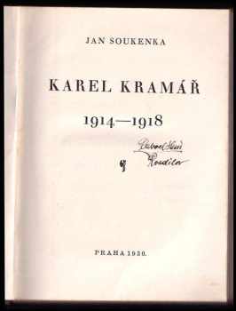 Karel Kramář: Paměti dr. Karla Kramáře