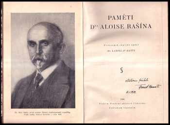 Alois Rašín: Paměti Dra Aloise Rašína