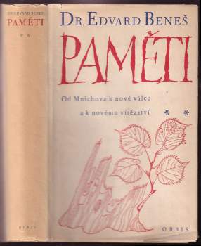 Edvard Beneš: Paměti