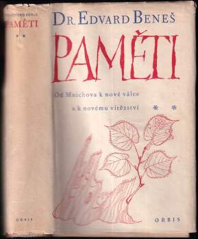 Edvard Beneš: Paměti