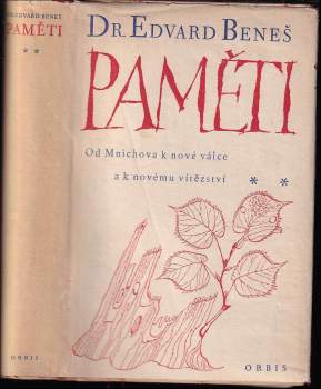 Edvard Beneš: Paměti