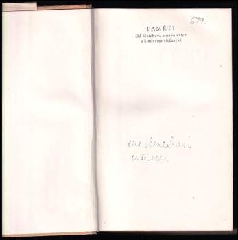 Edvard Beneš: Paměti