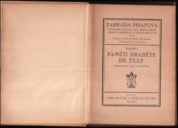 Alexandre de Tilly: Paměti hraběte de Tilly
