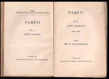 Jiří Stanislav Guth-Jarkovský: Paměti
