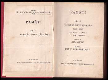 Jiří Stanislav Guth-Jarkovský: Paměti
