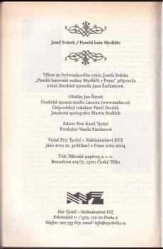 Josef Svátek: Paměti kata Mydláře