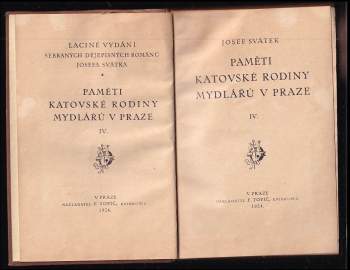 Josef Svátek: Paměti katovské rodiny Mydlářů v Praze