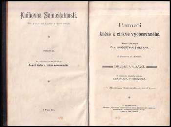 Augustin Smetana: Paměti kněze z církve vyobcovaného