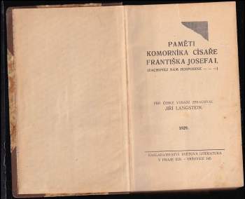 Eugen Ketterl: Paměti komorníka císaře Františka Josefa I