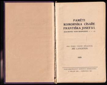 Eugen Ketterl: Paměti komorníka císaře Františka Josefa I