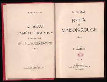 Alexandre Dumas: Paměti lékařovy