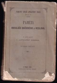 Antonín Rezek: Pameti Mikuláše Dačického z Heslova