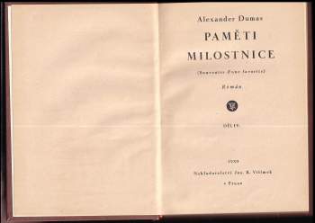 Alexandre Dumas: Paměti milostnice