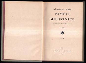 Alexandre Dumas: Paměti milostnice