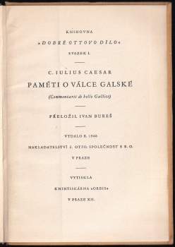 Gaius Iulius Caesar: Paměti o válce galské