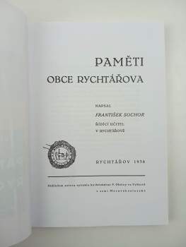 František Sochor: Paměti obce Rychtářova