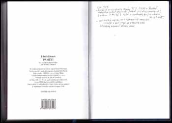 Edvard Beneš: Paměti