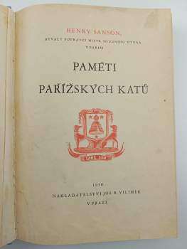 Charles Henri Sanson: Paměti pařížských katů