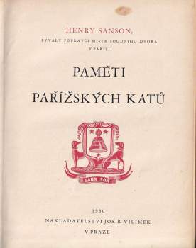 Charles Henri Sanson: Paměti pařížských katů