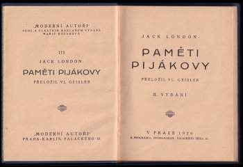 Jack London: Paměti pijákovy
