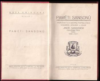 Charles Henri Sanson: Paměti Sansonů, pařížských mistrů popravčích