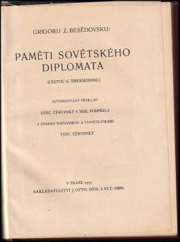 Grigorij Zinov'jevič Besedovskij: Paměti sovětského diplomata