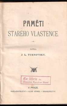 Josef Ladislav Turnovský: Paměti starého vlastence
