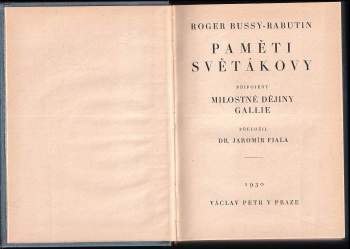 Roger de Bussy-Rabutin: Paměti světákovy