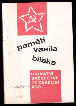 Vasil Biľak: Paměti Vasila Biľaka