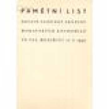 Pamětní list deváté schůzky Skupiny moravských knihomilů