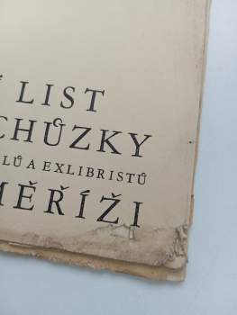 Pamětní list druhé schůzky moravských bibliofilů a exlibristů v Kroměříži 12.V.1929