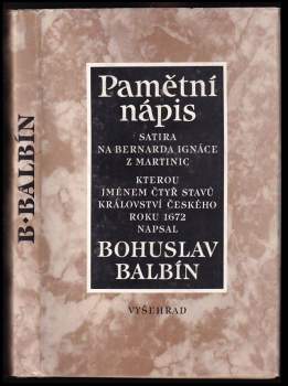 Pamětní nápis Bernardu Ignácovi z Martinic