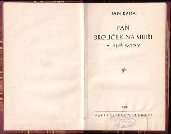 Jan Rada: Pan Brouček na Sibiři a jiné satiry