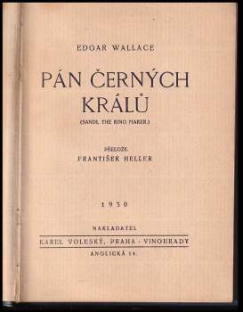 Edgar Wallace: Pán černých králů