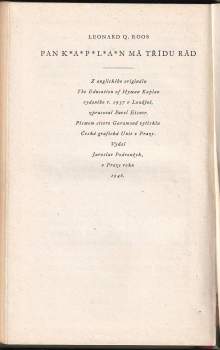 Leo Calvin Rosten: Pan Kaplan má třídu rád