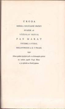 Vítězslav Nezval: Pan Marat