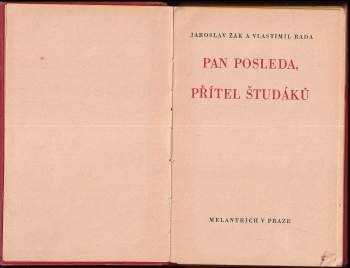 Vlastimil Rada: Pan Posleda, přítel študáků