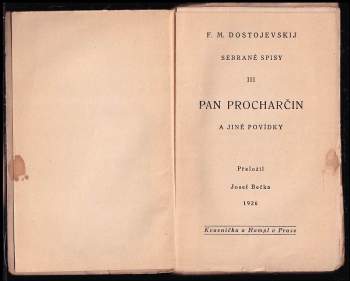 Fedor Michajlovič Dostojevskij: Pan Procharčin a jiné povídky