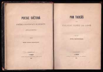 Adam Mickiewicz: Pan Tadeáš, čili, Poslední nájezd na Litvě