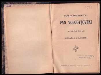 Henryk Sienkiewicz: Pan Volodyjovski
