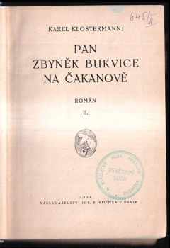 Karel Klostermann: Pan Zbyněk Bukvice na Čakanově