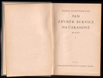 Karel Klostermann: Pan Zbyněk Bukvice na Čakanově
