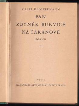 Karel Klostermann: Pan Zbyněk Bukvice na Čakanově