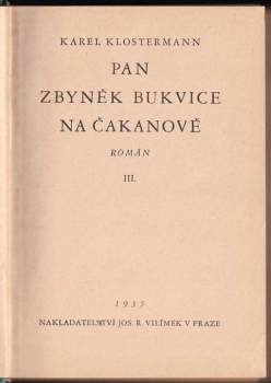 Karel Klostermann: Pan Zbyněk Bukvice na Čakanově