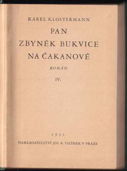 Karel Klostermann: Pan Zbyněk Bukvice na Čakanově
