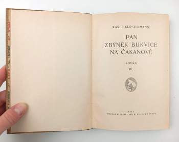 Karel Klostermann: Pan Zbyněk Bukvice na Čakanově