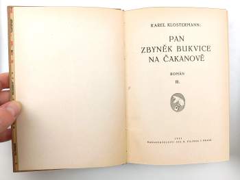 Karel Klostermann: Pan Zbyněk Bukvice na Čakanově