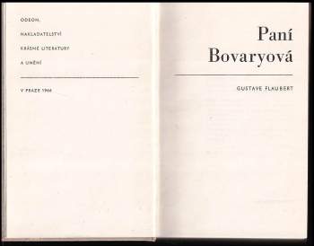 Gustave Flaubert: Paní Bovaryová